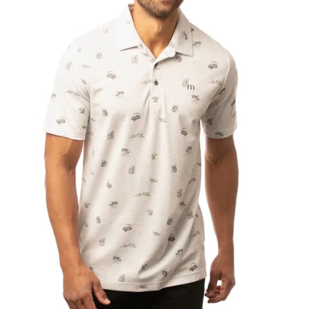 TRAVIS MATHEW Stolen Time Tropical Print Golf Polo men size large